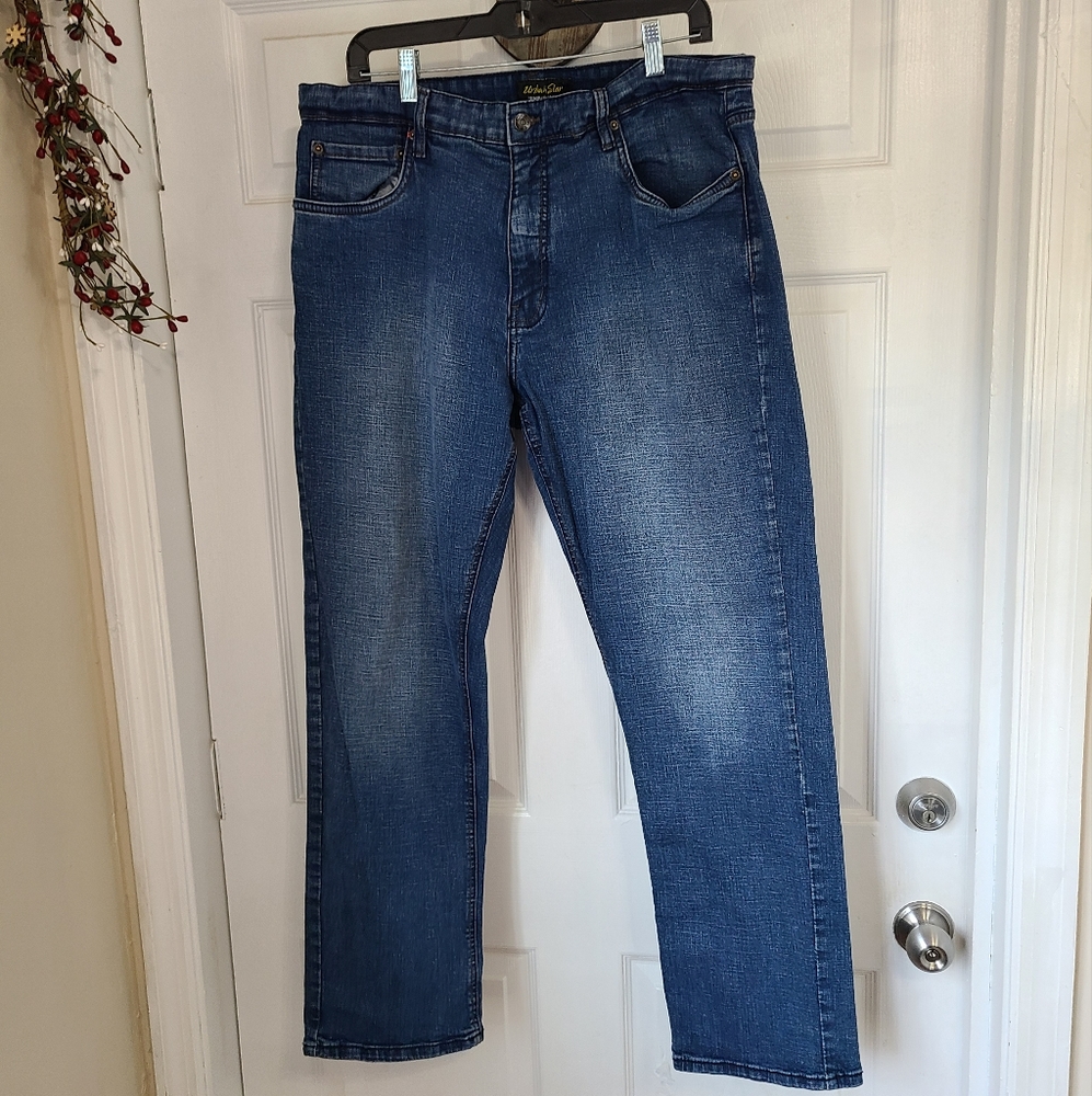 (894) Urban Star Men's Premium Jeans, Size: 38 x 30, Color: Blue